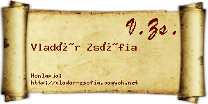 Vladár Zsófia névjegykártya